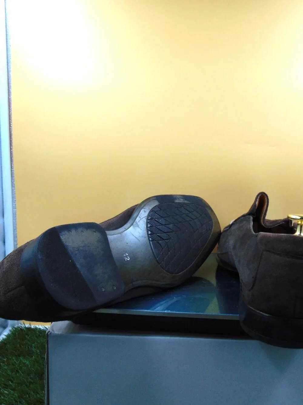 Umberto Pellegrini Dark Brown Suede Loafers Mens Size 12 Made in Italy